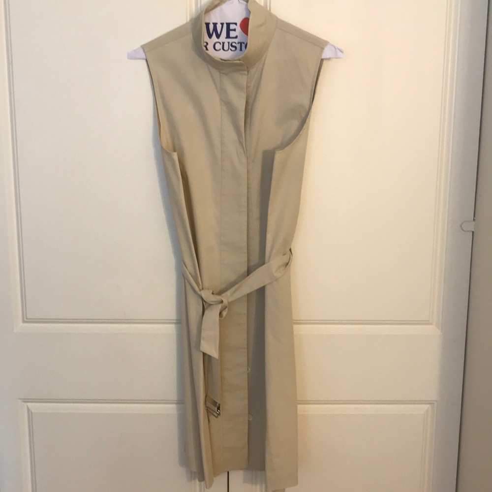 Chaiken sleeveless khaki shirt dress